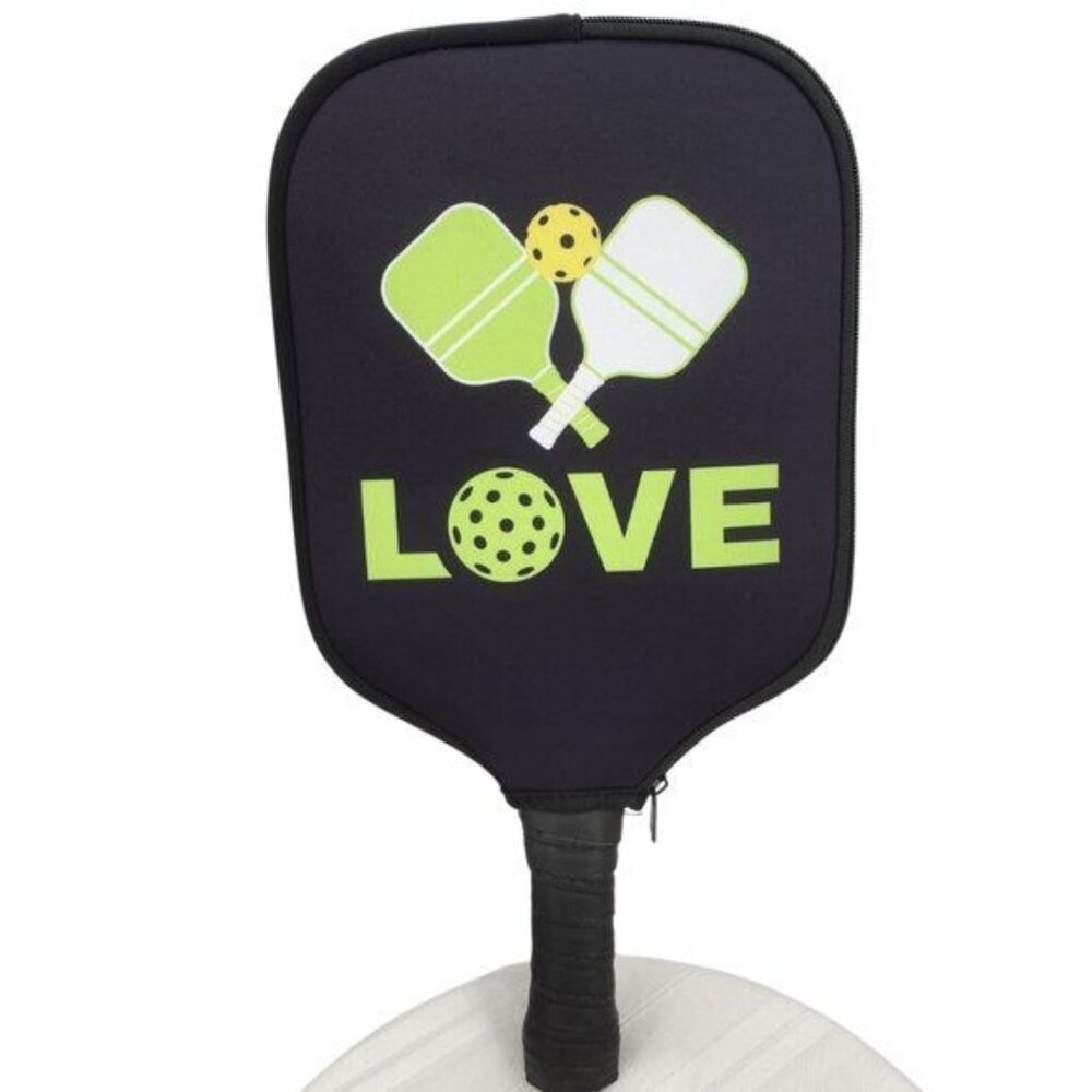 Pickleball Love" Print Universal‎ Fit Neoprene Pickleball Paddle Cover NWOT